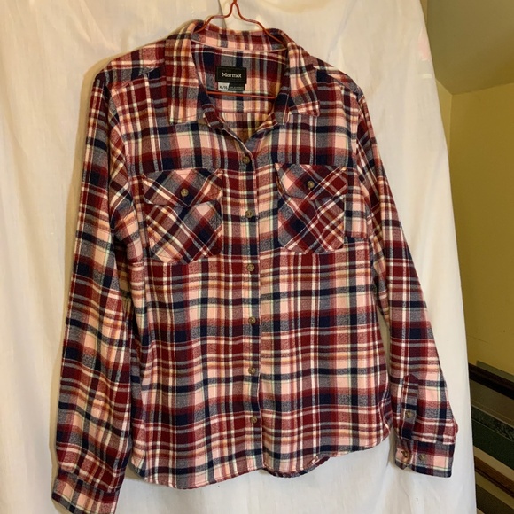 Plaid MARMOT Woman’s Flannel Shirt - Picture 1 of 7